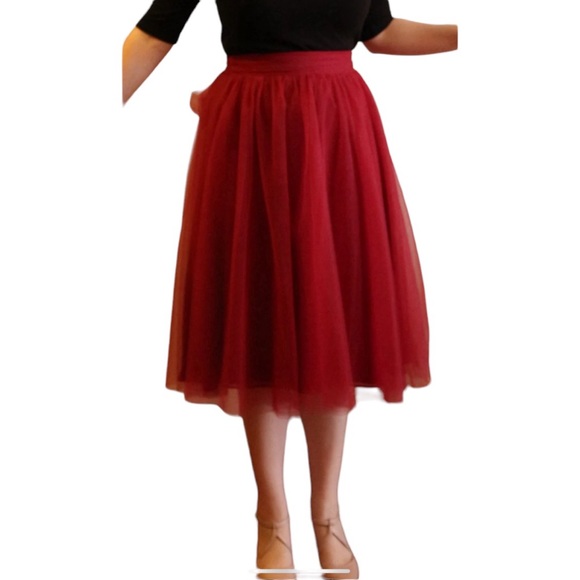 Azazie Dresses & Skirts - AZAZIE | Sylvie | Red Tulle Skirt